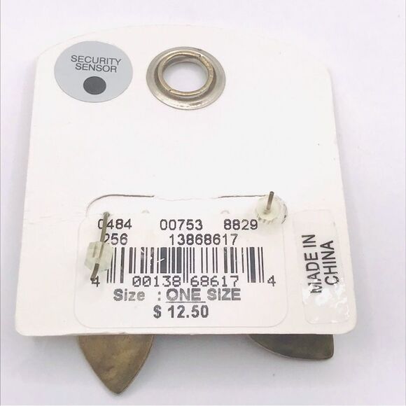 American Eagle Outfitters Gold and Blue Tear Drop Dangle Earrings - Picture 3 of 4